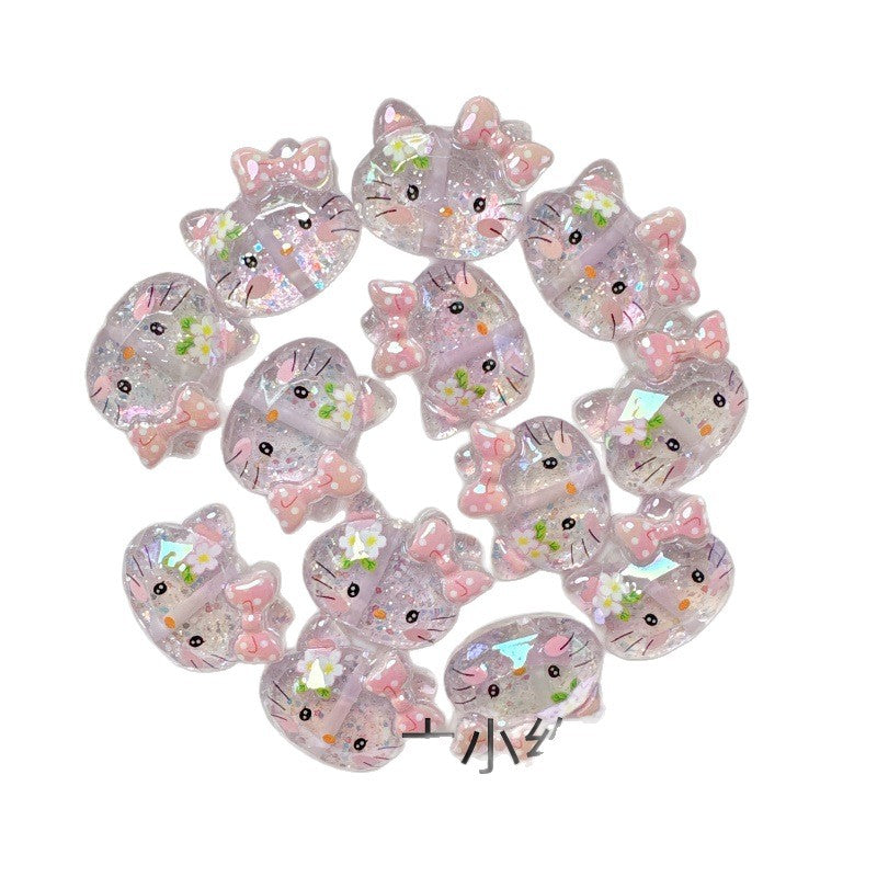 Iridescent Resin Beads Sanri Figures 5pcs Mixed Characters 5