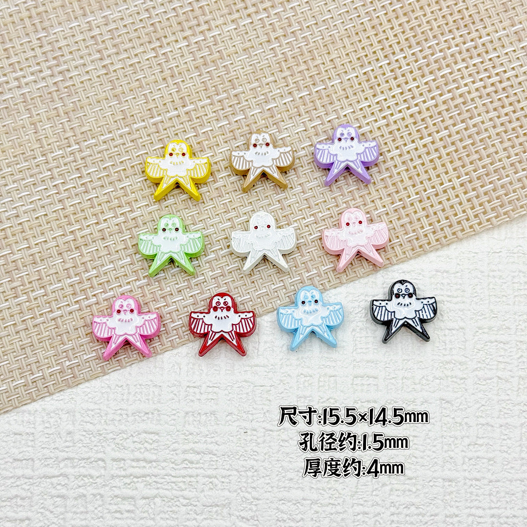 Baking Painted Poker Metal Beads 15mm Colorful Whimsical Design 10pcs 24