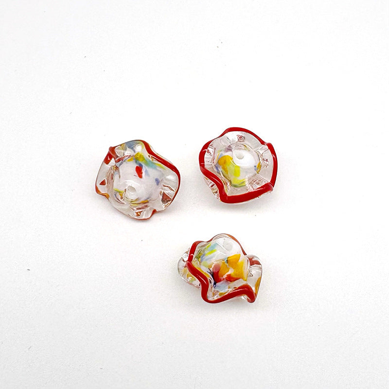 Lampwork Glass Beads Mushroom 15mm Hand Painted Colorful 10pcs 8