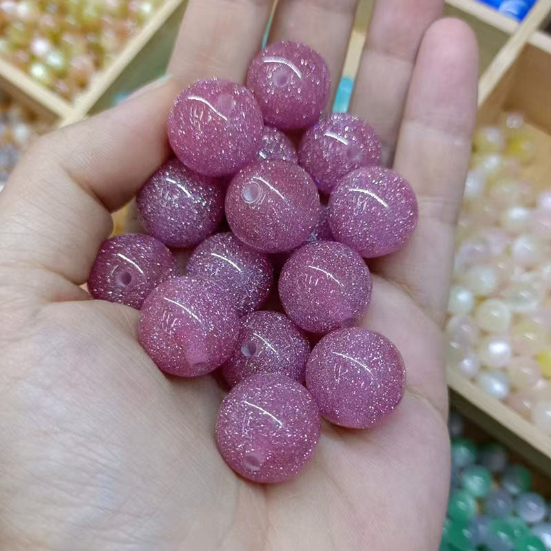 Gradient Glitter Resin Beads 8-16mm Sparkling Mixed Colors 50pcs 4