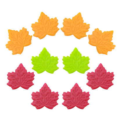 Silicone Focal Beads Maple Leaf Detailed Vein Patterns 20pcs