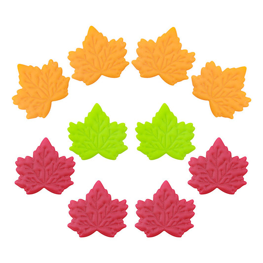 Silicone Focal Beads Maple Leaf Detailed Vein Patterns 20pcs