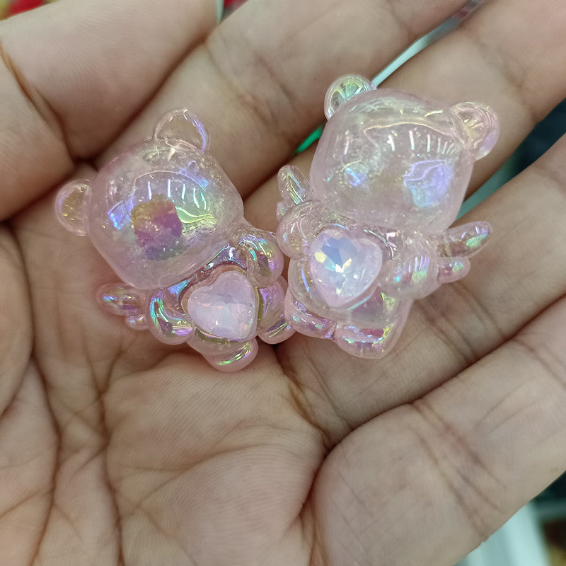 Glow Wing Bear Acrylic Beads 31mm Pastel Iridescent 50pcs 4