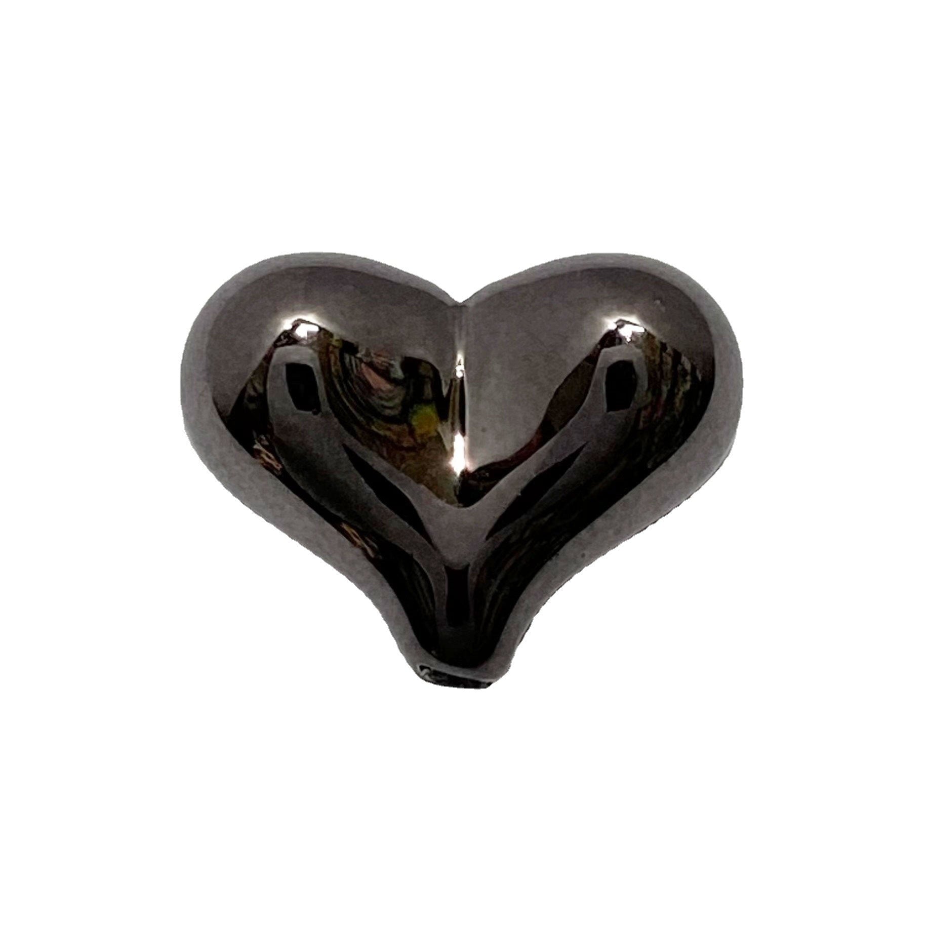 UV Plating Heart Acrylic Beads 22mm Metallic Colorful 20pcs 5