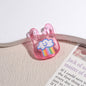 Transparent Handbag Acrylic Beads 25mm Cartoon Pattern Printed 10pcs 10