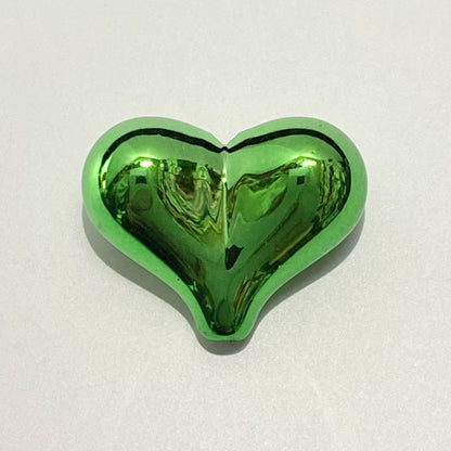 UV Plating Heart Acrylic Beads 22mm Metallic Colorful 20pcs 9