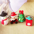 Silicone Christmas Snowman Keychain Colorful Holiday Charm 2