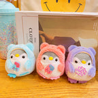 Plush Penguin Keychain Pastel Colors Lollipop and Earmuffs Soft Toy 3