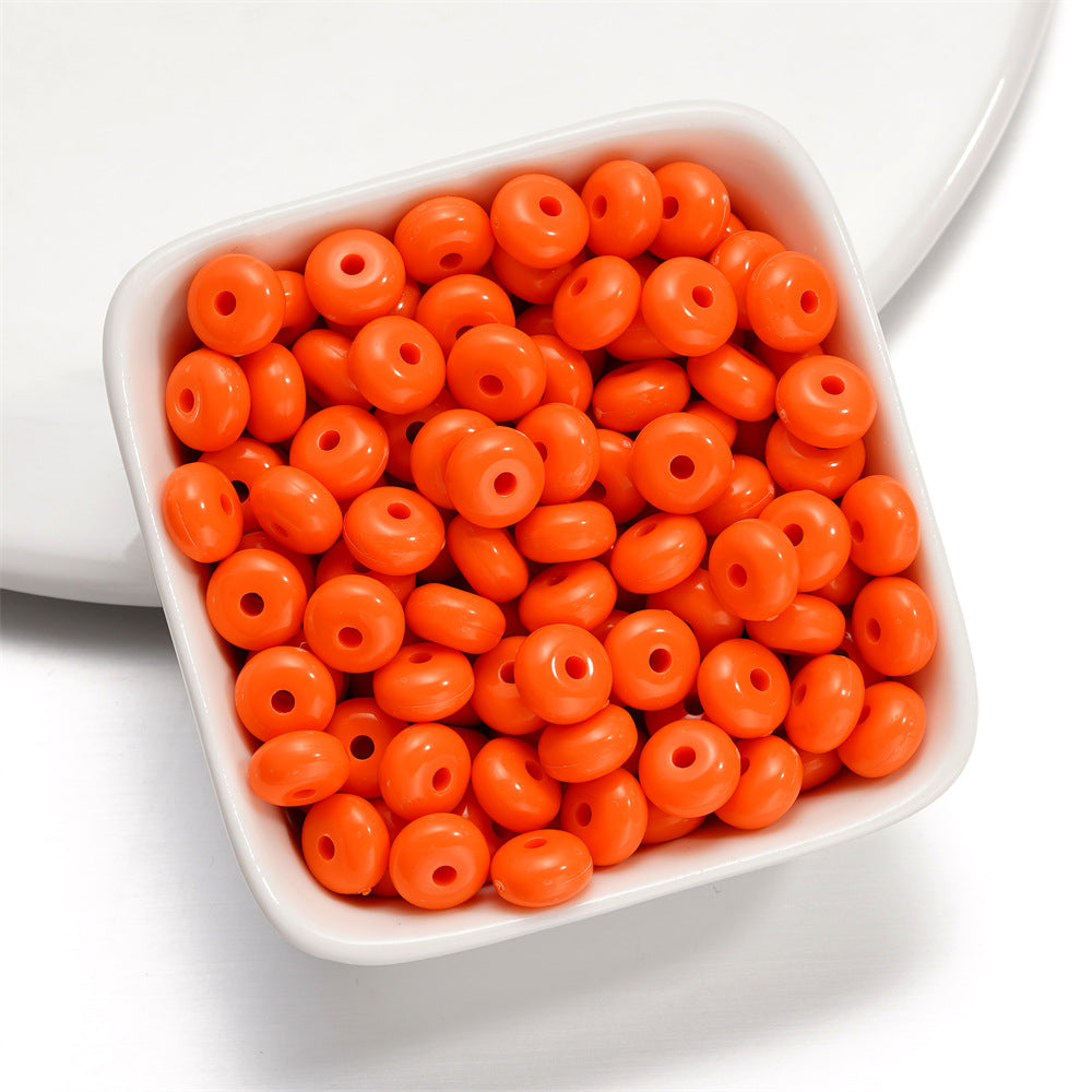 Acrylic Flat Spacer Beads 8mm Glossy Candy Color 100pcs 14