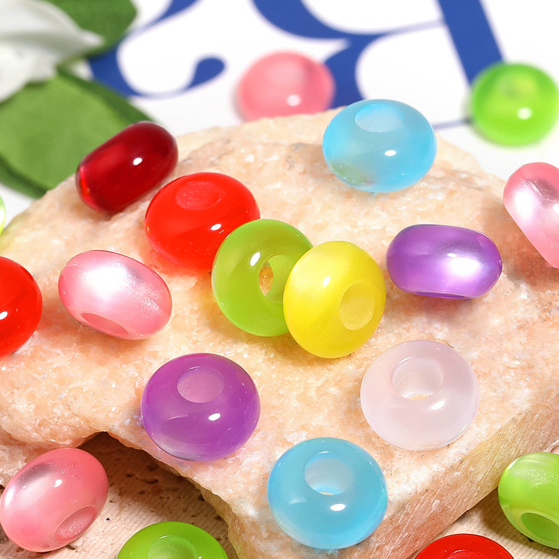 Resin Round Spacer Beads 14x8mm Transparent Solid Color 100pcs