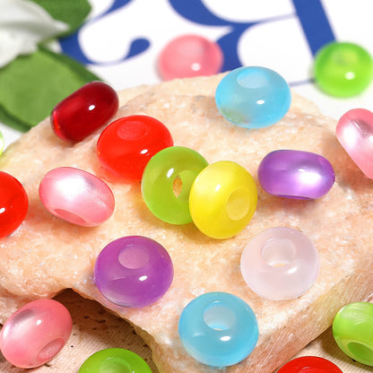 Resin Round Spacer Beads 14x8mm Transparent Solid Color 100pcs