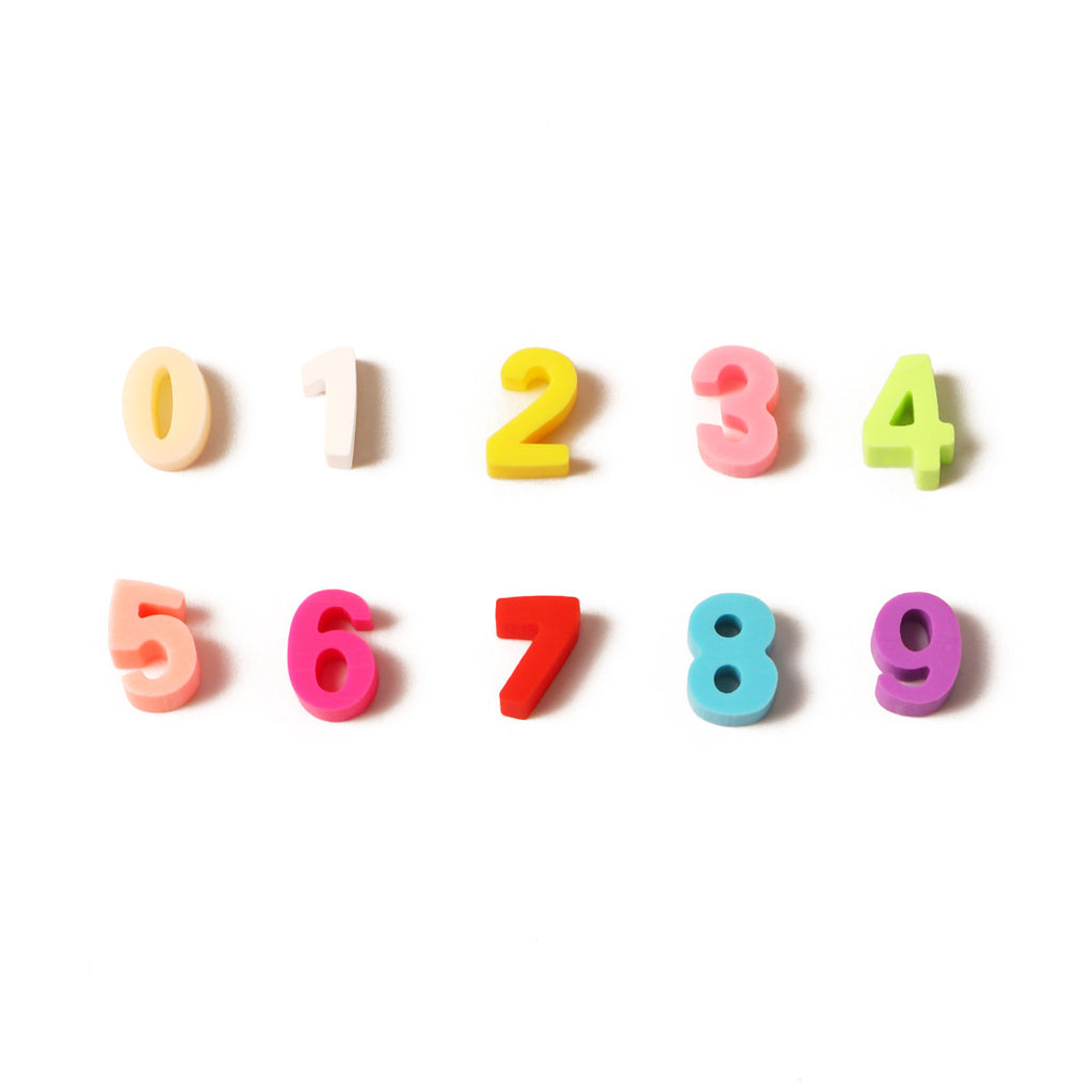 3D Number Clay Beads 10mm Colorful Polymer 200pcs 5