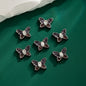Two-Color Butterfly Rhinestone Beads 17mm Alloy Base 10pcs 11
