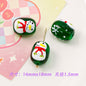 Lampwork Glass Beads Oval Cylindrical Hand Painted Christmas Theme 10pcs 10
