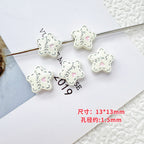Star and Strawberry Heart Metal Beads Glossy Painted Colorful 10pcs 6