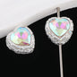 Double-Sided Heart Rhinestone Beads 22mm Alloy Encrusted 10pcs 7