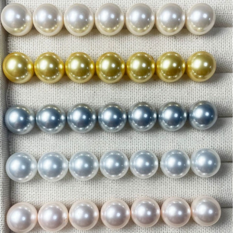 Imitation Pearl Glass Beads Round Lustrous Mixed Colors 4-16mm 100pcs