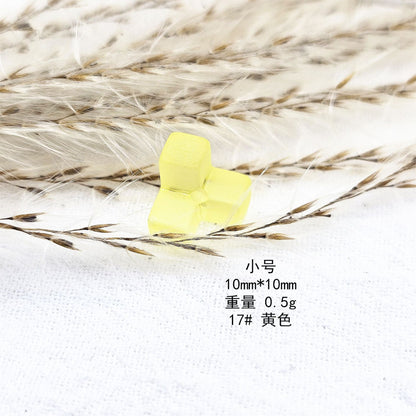 Matte Square Acrylic Beads 10-12mm Tetris Shape Mixed Colors 50pcs 14