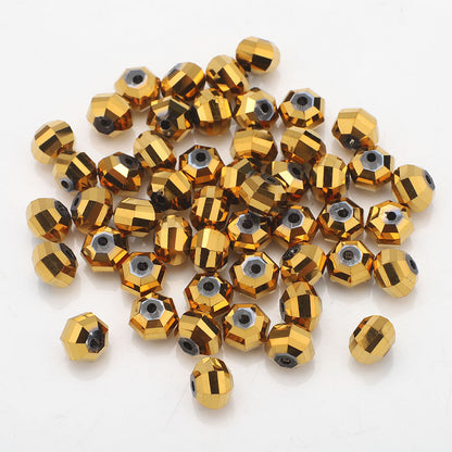 Faceted Glass Beads 8mm Watermelon Electroplated Iridescent 30pcs 24