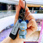 Silicone Bear Couple Keychain Nordic Style Soft Bow Tie Charm 6