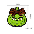 Silicone Focal Beads Halloween Green Pumpkin with Bow 20pcs 3