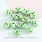 Hand Painted Frog and Puppy Ceramic Beads Glossy Finish 5pcs 7