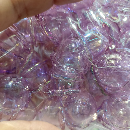 Transparent Valley Lily Flower Acrylic Beads 16 23mm UV Plating 100pcs 4