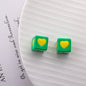 Warm Winter Color Series Heart Acrylic Square Beads 12.5mm 20pcs 9