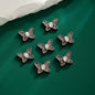 Two-Color Butterfly Rhinestone Beads 17mm Alloy Base 10pcs 10