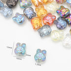 Plating Bunny Head Glass Beads 12mm Iridescent 30pcs 2