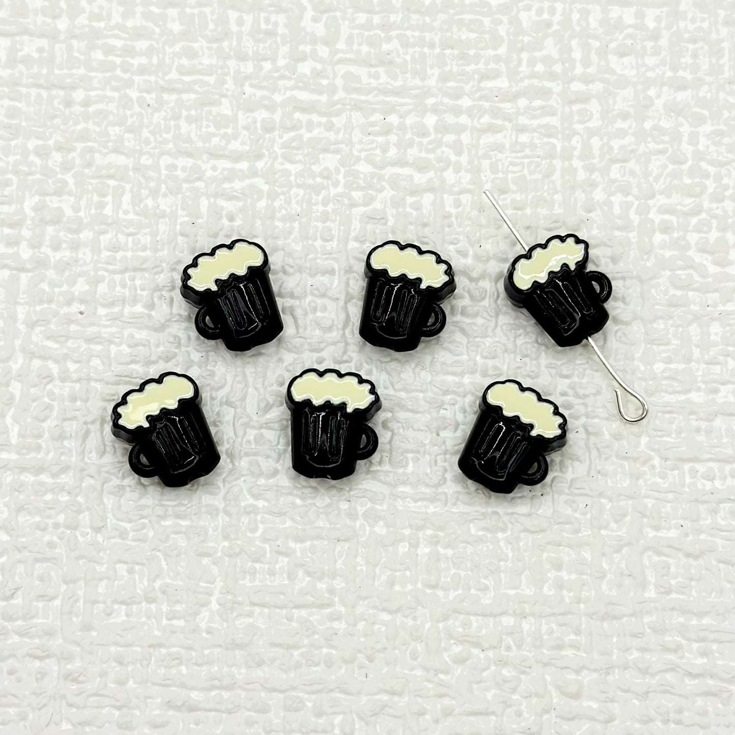 Beer Cup Metal Beads 11mm Hand Painted Enamel Alloy 10pcs 20