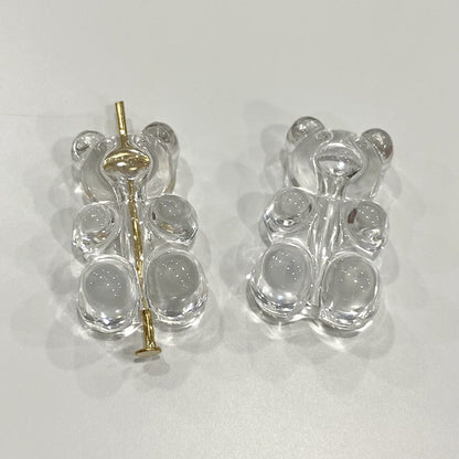 Clear Candy Colored Teddy Bear Acrylic Beads 12x18mm 10pcs 14