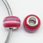 Acrylic Round Spacer Beads 14mm Rainbow Stripe Large Hole 50pcs 18