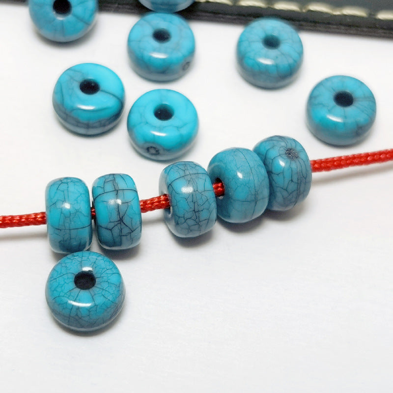 Acrylic Round Spacer Beads 6mm Imitation Turquoise Crackle 100pcs 4