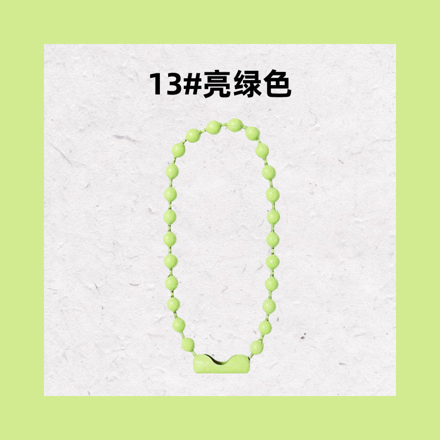 Multi Colored Iron Ball Chain Key Rings 10mm 12mm Length 100pcs 19
