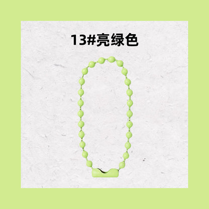 Multi Colored Iron Ball Chain Key Rings 10mm 12mm Length 100pcs 19