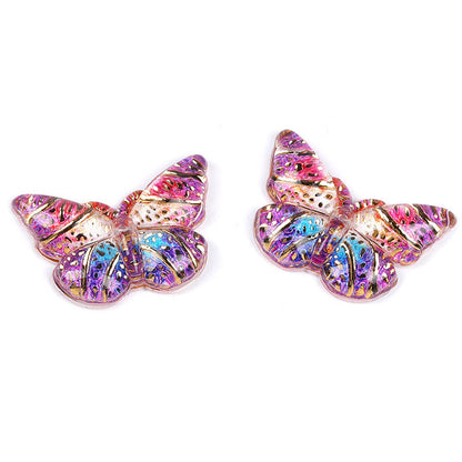 Plating Gilded Butterfly Acrylic Beads 15mm 22mm Radiant Mixed 100pcs 6