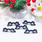 Silicone Focal Beads Ghost Face Stitch Holding Sword with Purple Hat 20pcs 3