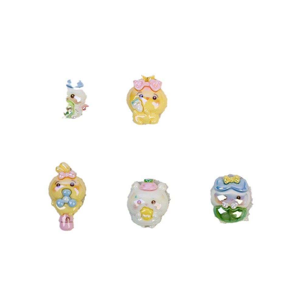 Plating Chiikawa Series Resin Beads Glossy Pastel Colors 20pcs 5