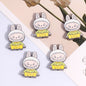Cheerful Bunny Ear Metal Beads 24mm Colorful Enamel Alloy 10pcs 8