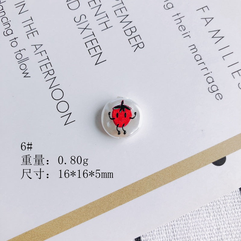 Hand Painted Irregular Shaped Acrylic Beads Imitation Pearl 10pcs 11