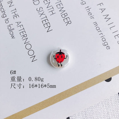 Hand Painted Irregular Shaped Acrylic Beads Imitation Pearl 10pcs 11