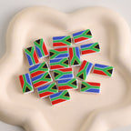 Rectangular Acrylic Beads 19mm Glossy Love Slogan Printed 20pcs 4