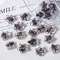 Lampwork Glass Beads Star 16mm Clear Stardust 5pcs 10