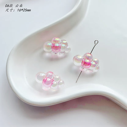 Pink Series Butterfly Flower Acrylic Beads Transparent 1pc 11
