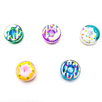 Lampwork Glass Beads Donut 15mm Hand Painted Cream Thick 10pcs 2