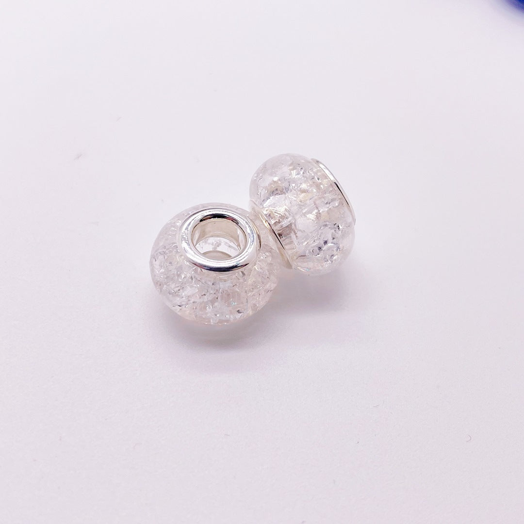 Acrylic Spacer Beads 14mm Crackle Large Hole 50pcs 15