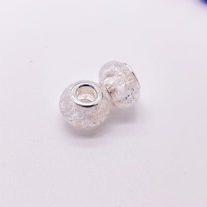 Acrylic Spacer Beads 14mm Crackle Large Hole 50pcs 15