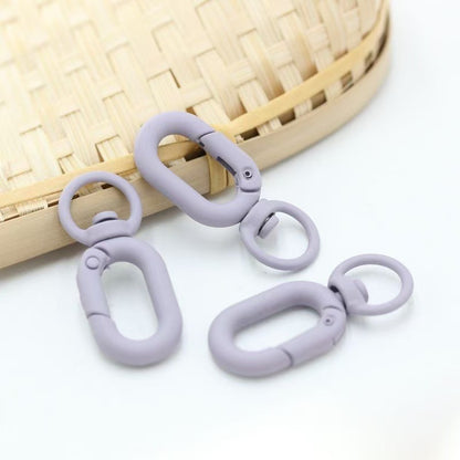 Rubberized Morandi Color Zinc Alloy Swivel Buckle Keychain Clasps 20pcs 3