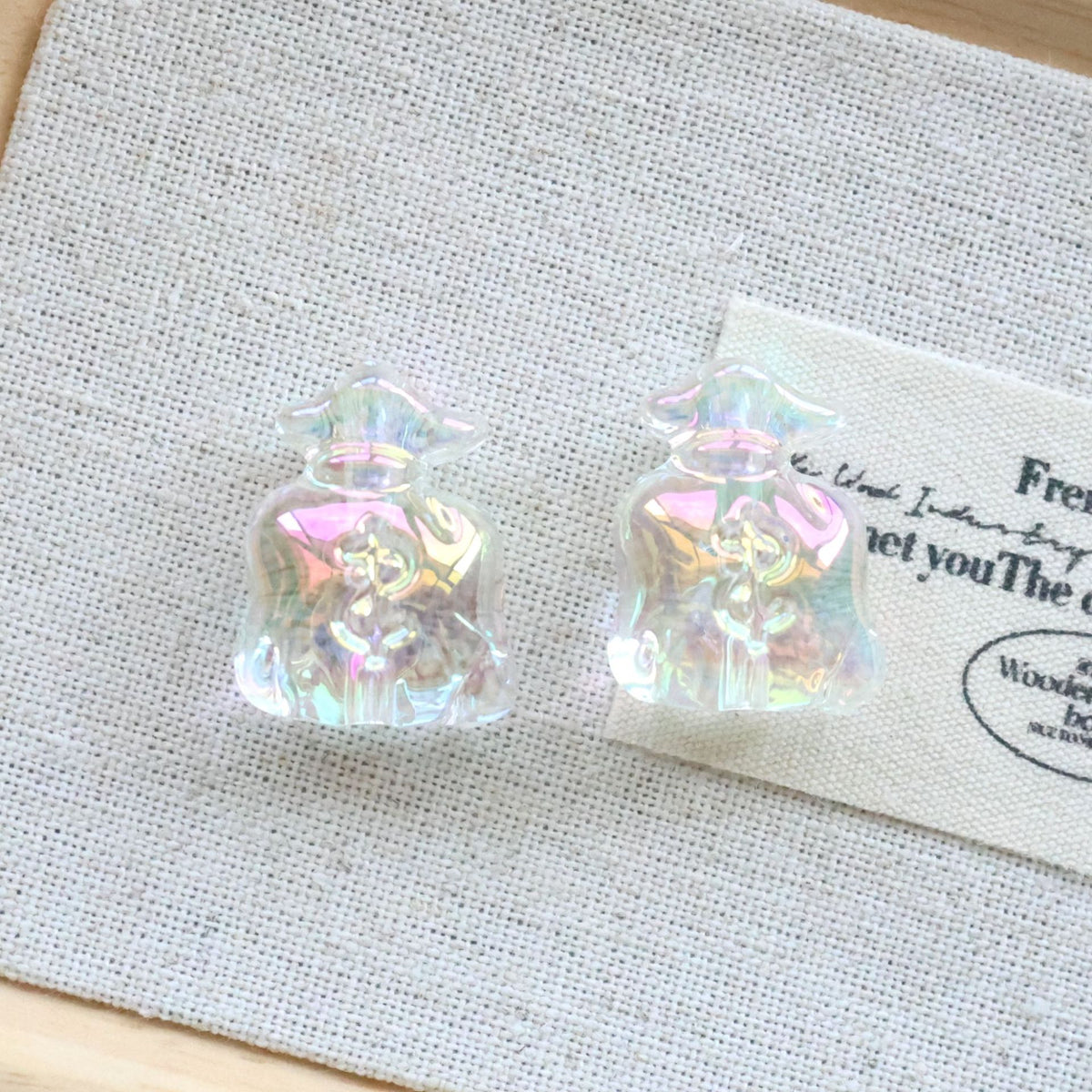 UV Plating Money Bag Acrylic Beads 22mm Translucent Pastel 20pcs 6